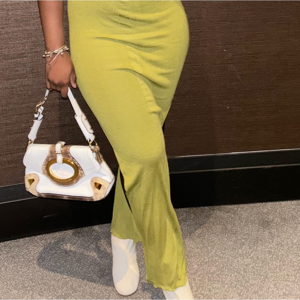Rick Owens Lime/yellow Rib maxi Dress - Picture 4 of 6